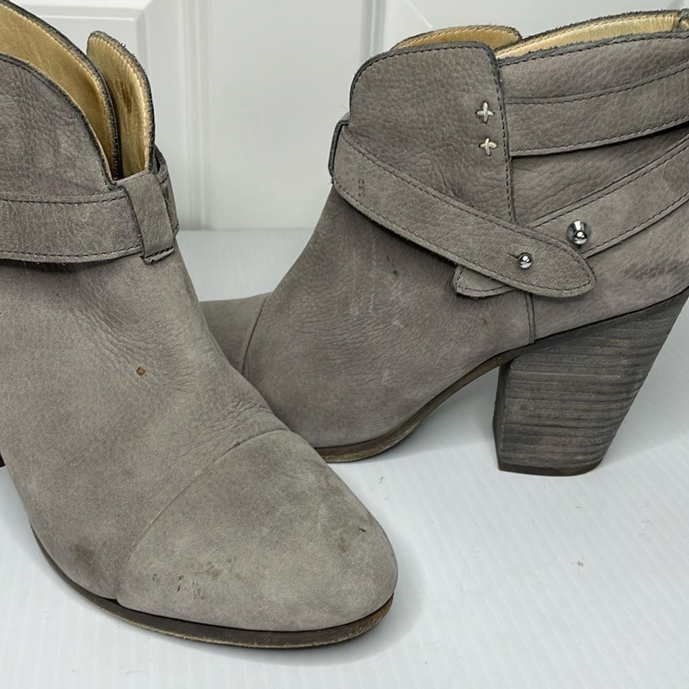 Rag & Bone Boots Ankle Harrow Booties Size 8.5 Grey Suede Heels - Picture 10 of 13